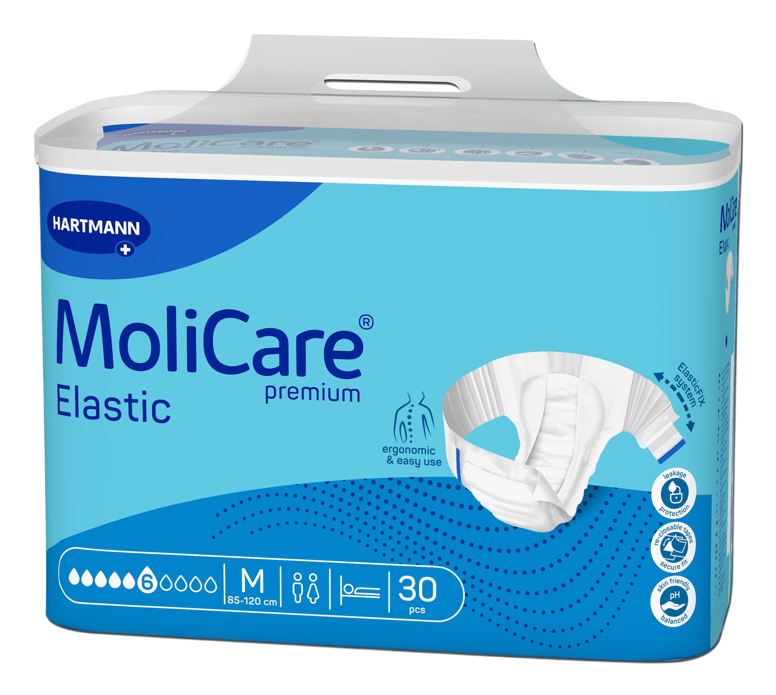Molicare Hartmann 安加適 紙尿片 Elastic Tape Diapers 中碼 彈性金裝 9 Drops 德國