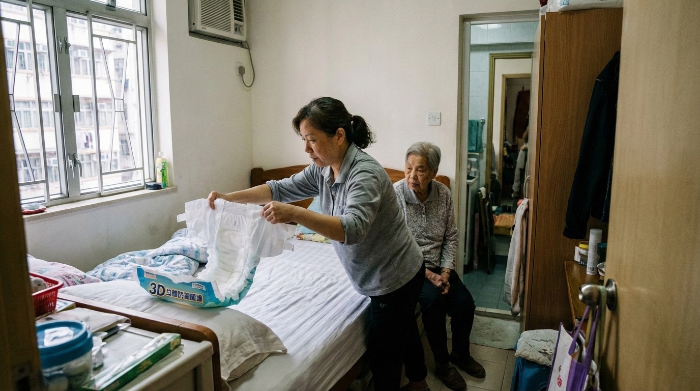 展示立體防漏邊設計成人紙尿片 有效防止側面滲漏 適合長者夜用